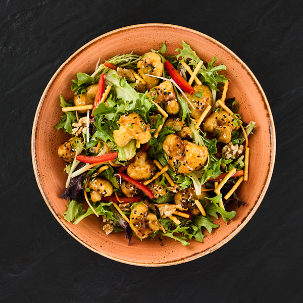 Salade général tao aux ailes de chou-fleur